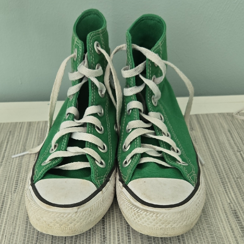 Green High-Top Kids Sneakers